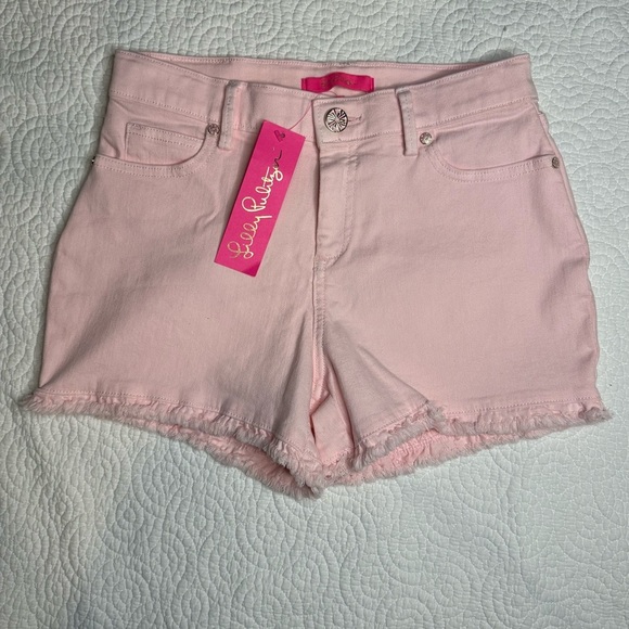 NWT Lilly Pulitzer Pink Jean Shorts size 0 - Picture 1 of 10